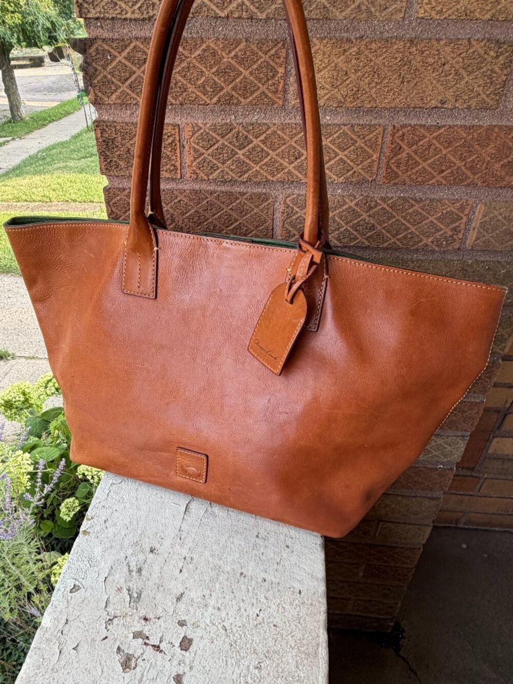 DOONEY & BOURKE Russel Florentine Italy Large Natural Tan Carryall Laptop Bag